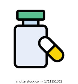 capsule vector flat color icon 
