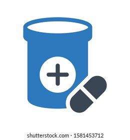 capsule vector glyph color icon  