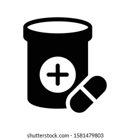 capsule vector glyph flat icon 
