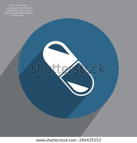 Similar – Image, Stock Photo One omeprazole hard capsule on a blue background