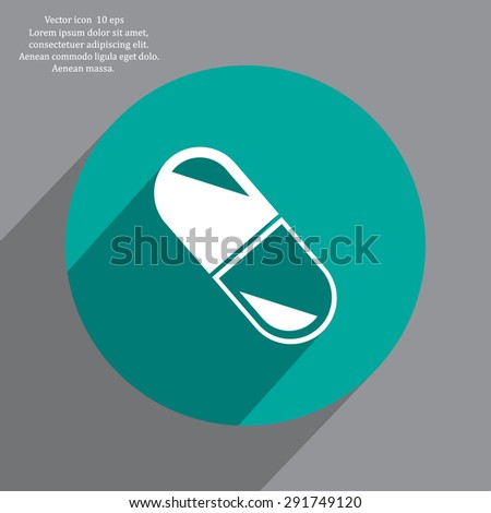 Similar – Image, Stock Photo One omeprazole hard capsule on a blue background