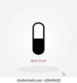 capsule vector icon, flat design best vector icon