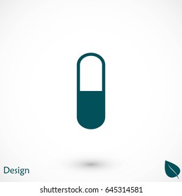 capsule vector icon, flat design best vector icon