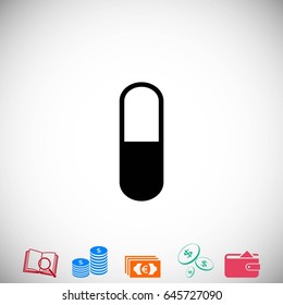 capsule vector icon, flat design best vector icon