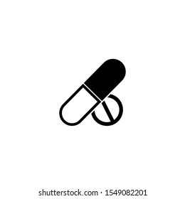 Capsule vector icon, flat vector isolated icon