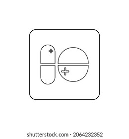 icono del vector de la cápsula, vector del icono de la medicina