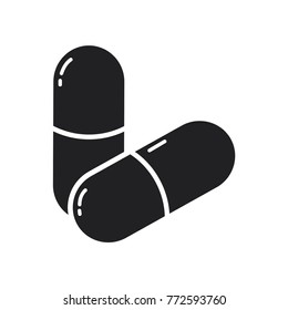 capsule vector icon, medicine icon 