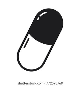 capsule vector icon, medicine icon 