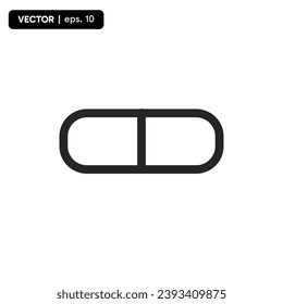 capsule vector icon, medicine icon. on a white background