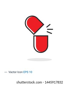 Capsule vector icon, medicine icon, Capsule symbol. Capsule symbol logo illustration. vector graphics - Vector.