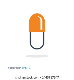 Capsule vector icon, medicine icon, Capsule symbol. Capsule symbol logo illustration. vector graphics - Vector.