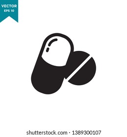 capsule vector icon in trendy flat style. medicine icon. 