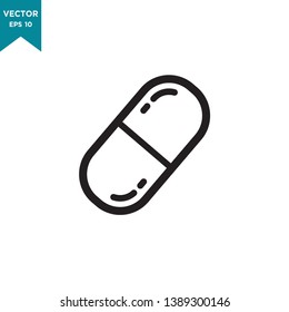 capsule vector icon in trendy flat style. medicine icon. 