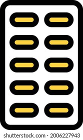 icono de color de la línea vectorial de la cápsula