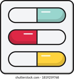 capsule vector line flat icon 