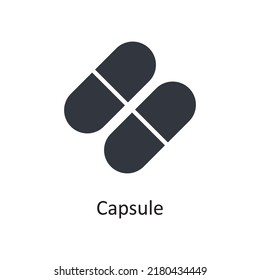 Capsule vector Solid Icon Design illustration. Medical Symbol on White background EPS 10 File