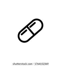 Icono de ilustración de plantilla de vector de cápsula, icono médico