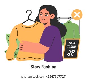 Capsule wardrobe. Character choose or collect sets of clothes, making combination of basic apparel. Modern sustainable fashion and minimalism. Flat vector illustration