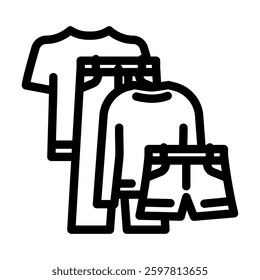 capsule wardrobe thrift driven fashion line icon vector. capsule wardrobe thrift driven fashion sign. isolated contour symbol black illustration