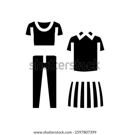 capsule wardrobe thrift driven fashion glyph icon vector. capsule wardrobe thrift driven fashion sign. isolated symbol illustration