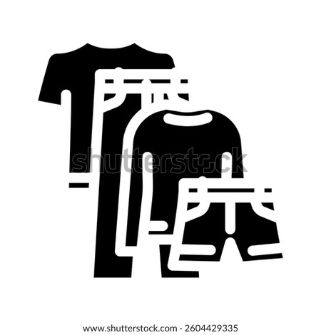 capsule wardrobe thrift driven fashion glyph icon vector. capsule wardrobe thrift driven fashion sign. isolated symbol illustration