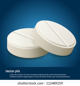 Capsule and white pill illustration