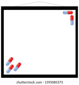 capsule and whiteboard frame vector