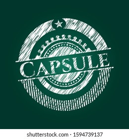 Capsule written on a chalkboard. Vector Illustration. Detailed.