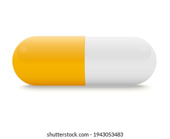 A capsule in yellow and white color