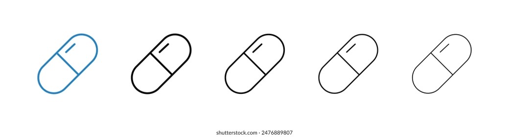 Capsules black and white vector icon