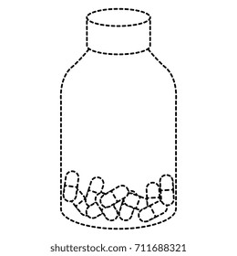 capsules drugs in bottle