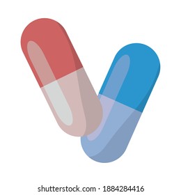 capsules drugs medicine isolated icon vector illustration design