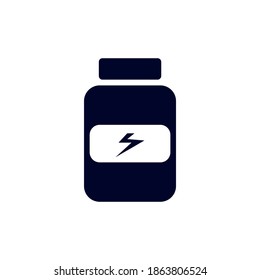 Capsules for Fitness design icon concept, Creative Gym Symbol, Illustration