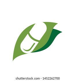 Capsules and herbal leaf vector design. medicine pharmacy logo. medical health symbol. herbal health care logo