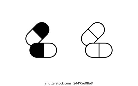 Capsules icon design with white background stock illustration