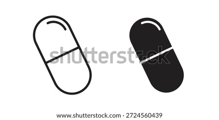 Capsules icon in doodle and stroke style.