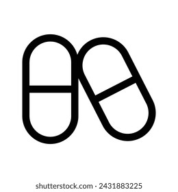 Kapselsymbol. Flache Darstellung des Vektorsymbols