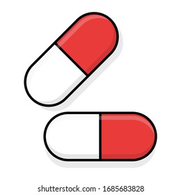 Capsules illustration for your design poster or anything.This is red and white capsules  with stroke,highlight and shadow. 