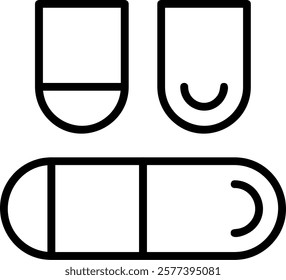 Capsules Line Vector Icon Design