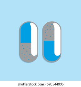 Capsules with a medicine. Vector icon.