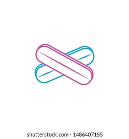 Capsules minimal line icon vector