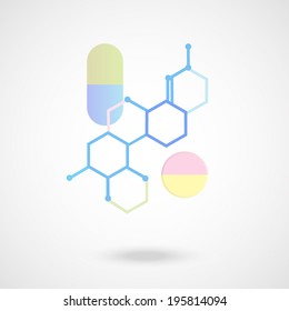 Capsules and pill with molecular vector