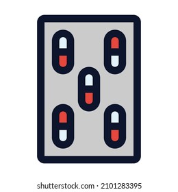 Capsules. Simple Vector Color Icon.