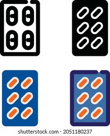 capsules strip icon outline solid glyph flat filled style for web mobile app presentation printing