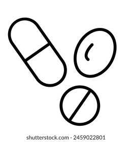 Capsules Vector Line Icon Design