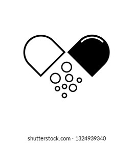 capsulle pills icon vector logo template 
