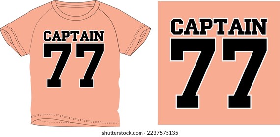 CAPTAIN 77. t shirt graphic design vector illustration \