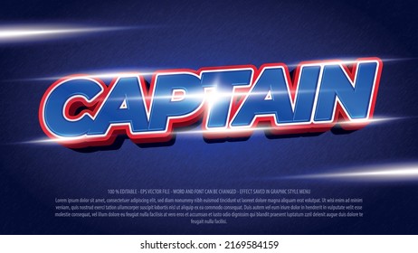 Captain america bold 3d style editable text effect