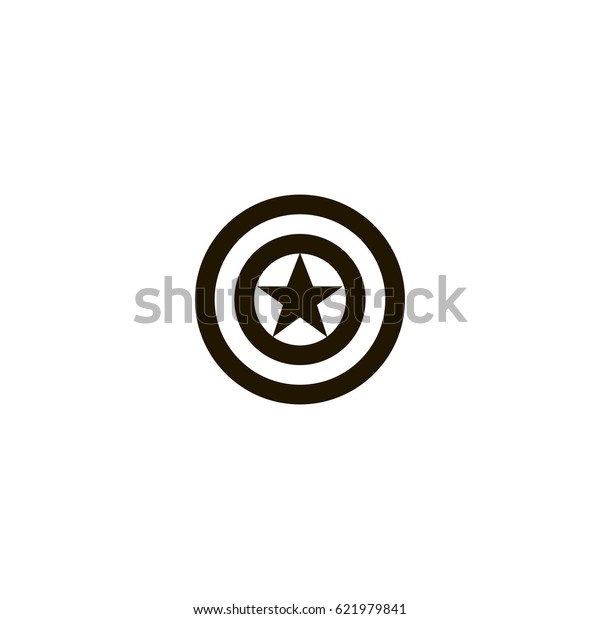 キャプテンアメリカのアイコン 符号設計 のベクター画像素材 ロイヤリティフリー