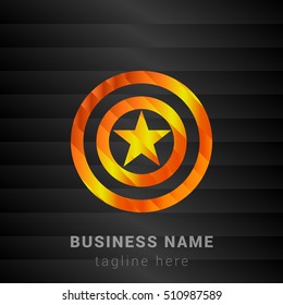 Captain America Orange, Yellow and Black silk fashion premium icon / Logo